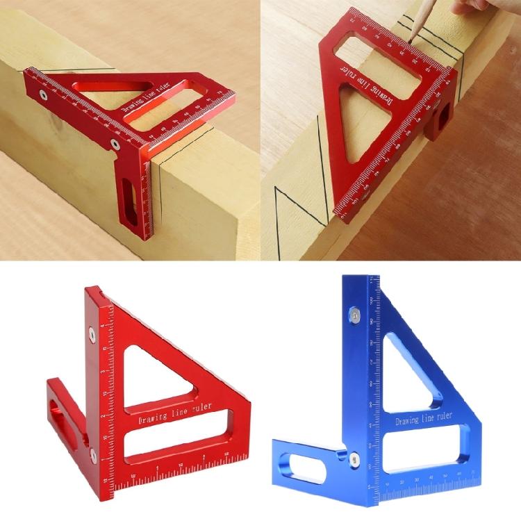 Multi-Angles Measuring Ruler 45/90 Degree Aluminum Alloy Woodworking Square Tool