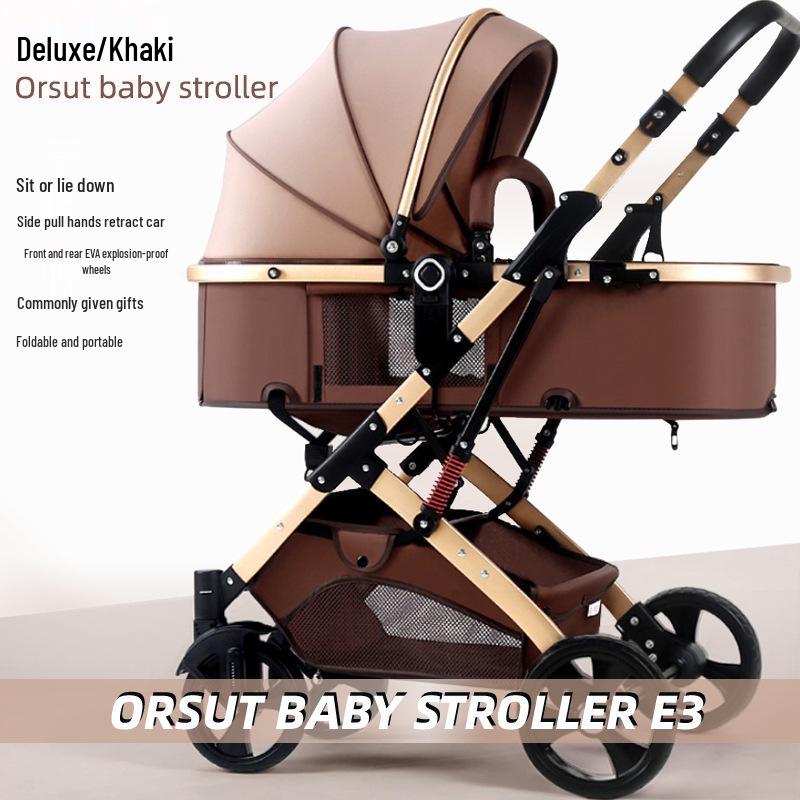 

Легкая детская коляска с высокой посадкой, складывающаяся в двух направлениях, амортизация для новорожденных