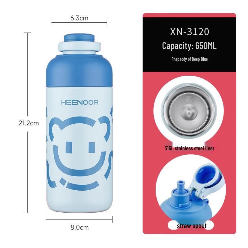 Heenoor XN-3120 Stainless Steel Insulated Straw Water Bottle