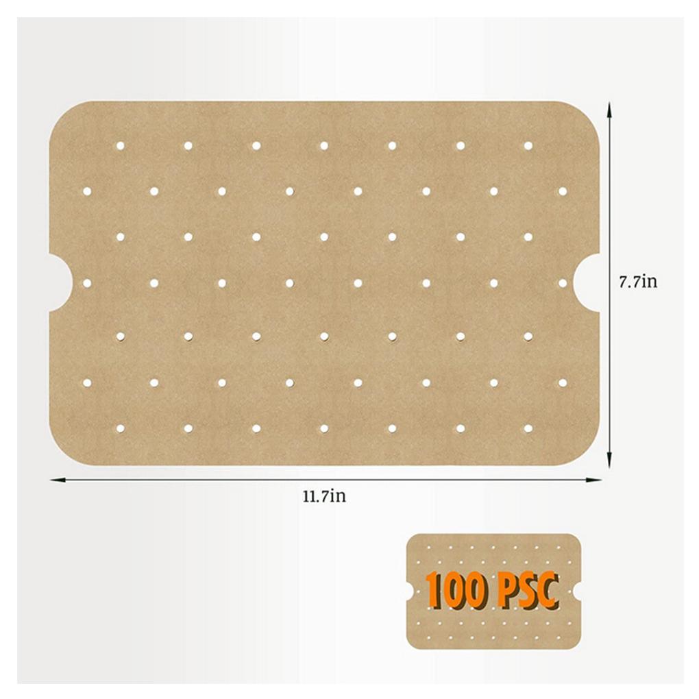 Packung mit 100 Heißluftfritteusen-Einlagen Backofen Hamburger Sandwich Keks Ölpapiere Haushalt Café Bäckerei Küche Grillzubehör