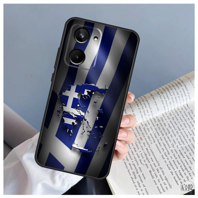 Greece Greek Flag For Realme C61 C63 C71 C55 C67 C51 C75 C65 C53 C35 11 12 13 14 Pro Plus GT6 GT7 15 Pro Case
