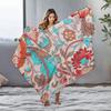 Floral paisley pattern Flannel printed blanket suitable for all seasons suitable for living room office sofa and travel