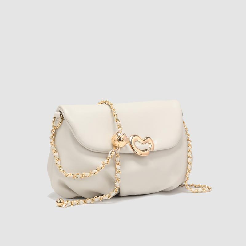 Premium texture messenger small bag women's new niche design white cloud bag shoulder chain bag