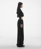 Paensyo Crop Knit Zip Up - Black