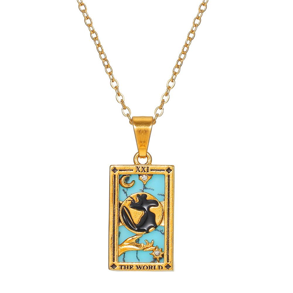 Vintage Stainless Steel Geometric Necklace With Cross Element And Multilayer Chain For Unisex