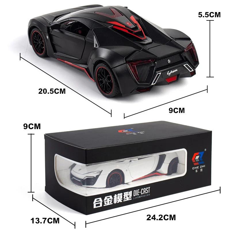 1:24 LYKAN Hypersport Diecasts & Toy Vehicles Metal Car Model Sound Light Collection Car Toys For Children Christmas Gift