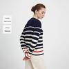 Navigare Women's Striped Round Neck Knit Sweater