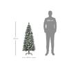 HOMCOM Sapin De Noël Artificiel, 630 Branches, 37 Pommes De Pin, Pointes Enneigées, Ignifuge, 150 Cm