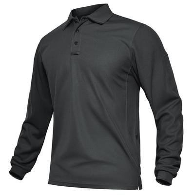 Casual Shirt Long Sleeve Sports Shirt Fishing Climbing Tennis Comfortable Sweat Absorbent Golf POLO Business Large Size Dark Gray XL [TACVASEN] Men's