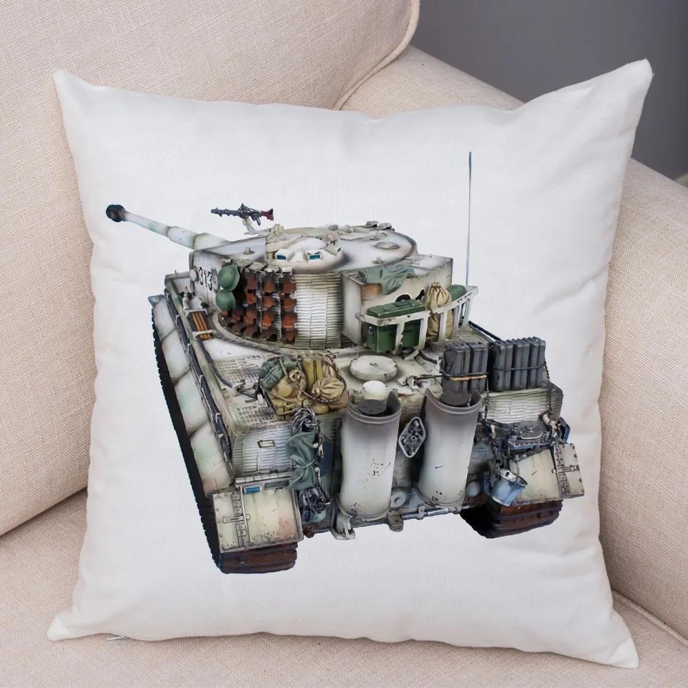 Toy Tank Pattern Pillowcase Office Living Room Car Ornaments Home Pillowcase