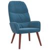 Relax Armchair with Footstool Blue Velvet
