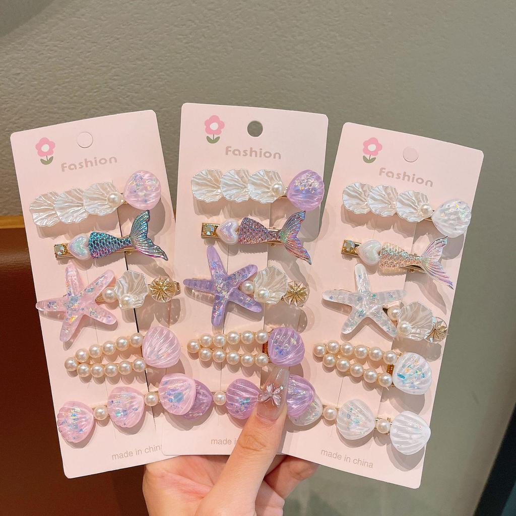 Pince à Cheveux Étoile de Mer Coquillage Colorée pour Filles - Accessoires pour Cheveux d'Enfants