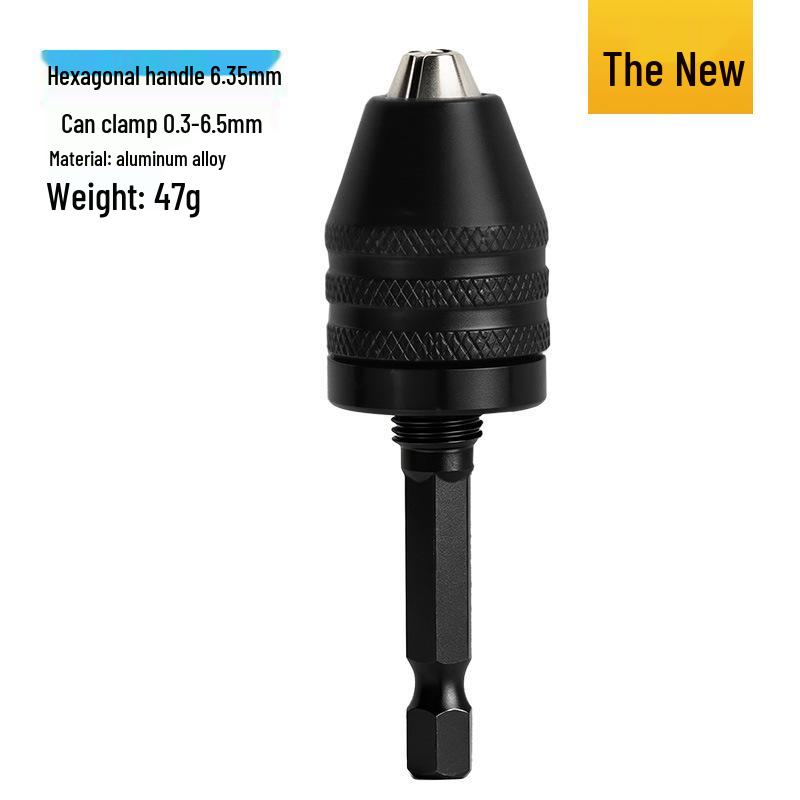 Grinder Accessories Set: 0.3-6.5mm Three-Jaw Chuck with Hex Shank Push-Type Collet
