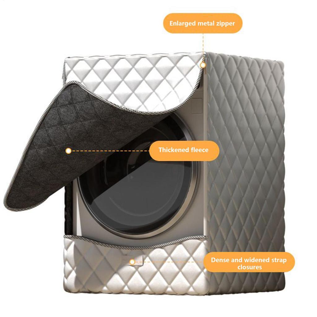 Washing machine cover Fleece-lined washing machine cover Waterproof and sun-protective bathroom cover Dryer cover