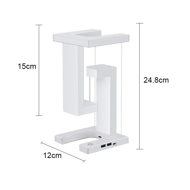 

Светодиодный подвесной антигравитационный ночник с беспроводным зарядным устройством 10 Вт, настольная лампа с регулируемой яркостью, светодиодная настольная лампа для спальни, прикроватный декор