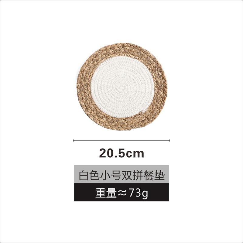 Ins Style Hand Woven Dining Table Insulation Mat Bowl Mat Household Dining Plate Heat-resistant Mat