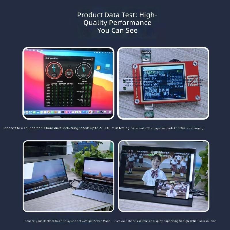 Thunderpower EJ903 4 Data Cable TPE Jacket USB4 Type-C Dual-head 8K Screen 40Gbps PD240W Pure Copper Conductor Fast Charging