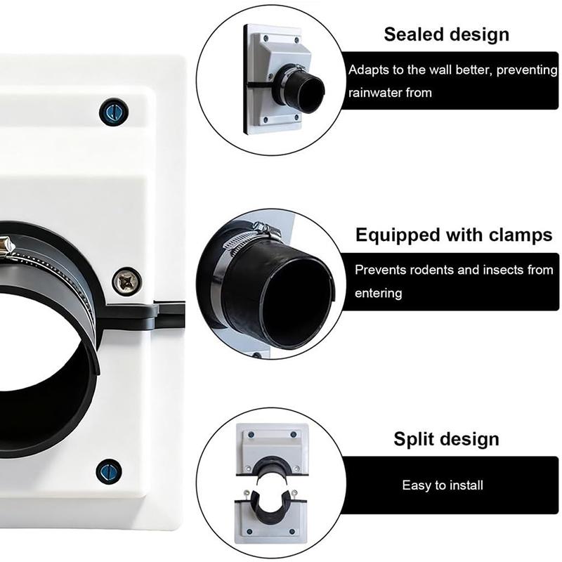Hvac Wall Penetration & Line-Set Cover Kit Split System Adjustable Indoor/Outdoor Ac Line Set Sleeve, Water Butt Connector Kit