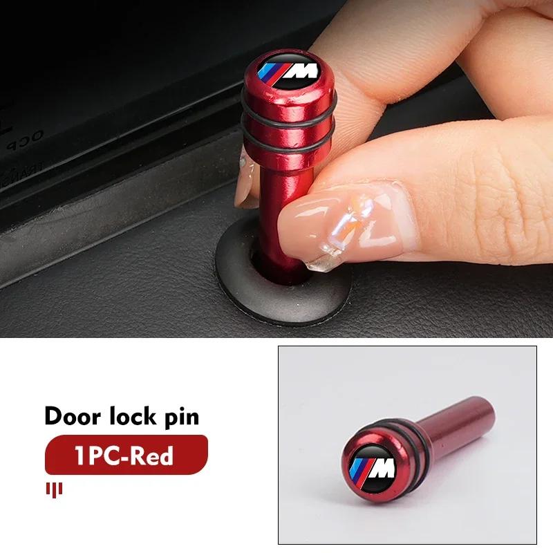 LMHKH1 Car Sticker Hot New For BMW Car Universal Door Lock Knob Pull Pins Auto Security Accessories For BMW G30 G20 M3 M5 E91 E92 E93 E