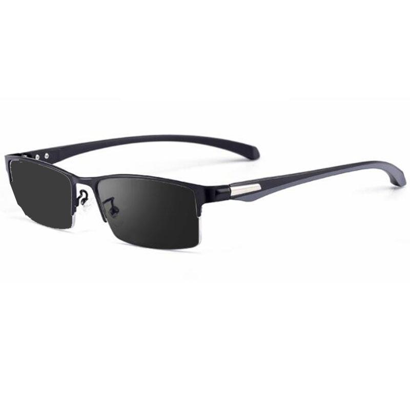 Men Half Metal Frame Photochromic Myopia Eyeglasses Women Chameleon Sun Prescription Glasses -0.5 -0.75 -1.0 -2 To -6