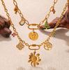 Personalized Stainless Steel Necklace Gold Fashion High Sense Clover Pepper Design Sense Temperament Necklace Jewelry