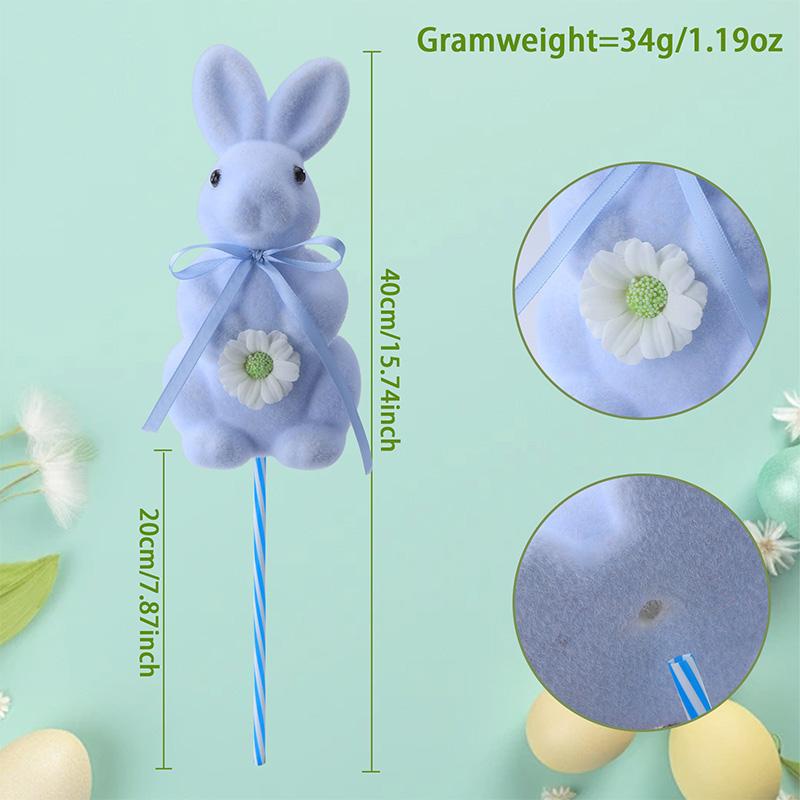 Easter Decoration Simulation Flocking Rabbit Desktop Window Party Props Home Decoration Spring Fat Rabbit Cutting Vase Accessory
