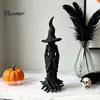Spooky Resin Statue for Home Decor Halloween Witch Statue, Gothic Tree Figurine, Vintage Mysterious Bark Texture Art Dark Fantasy Ornament Tabletop,