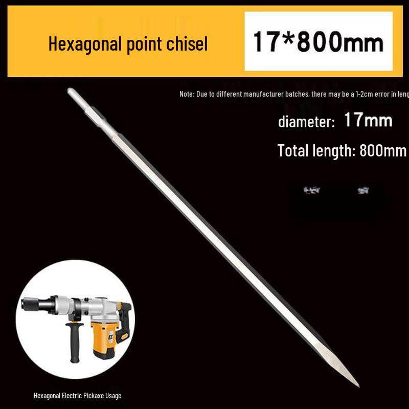 Extended Hexagonal Electric Pickaxe Chisel Bit