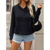 2025 Autumn and Winter Pullover Hooded Knitting Pocket Long Sleeve Five-Pointed Star Work Clothing Sweater Female Knitted Sweater