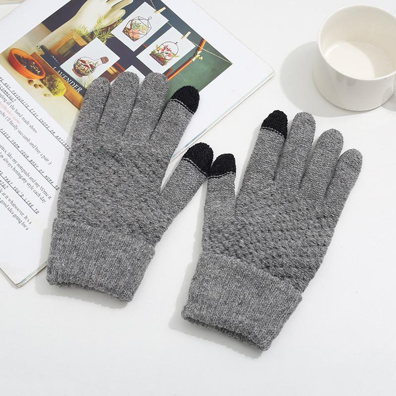 Warme Handschuhe Gestrickte Handschuhe Fleece verdickt Fahrradhandschuhe Ananas Handschuhe Kalter Winter
