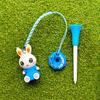 Cartoon Rabbit Golf Tee Hanger Plastic Anti Lost Golf Tee Ring with Strap Loss Prevention Tee Holder with Golf Tee for Men Women