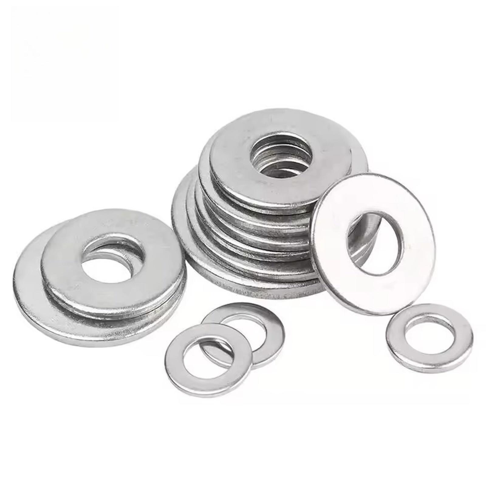 

Stainless Steel Flat Washers Assortment Kit M2-M12 - Fastener Washers Set one size срібний