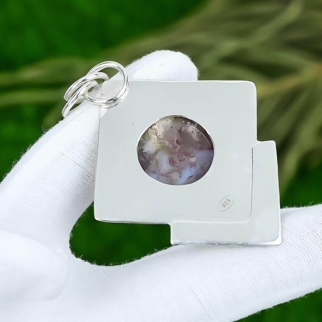 Natur Regenbogen Jaspis Edelstein Anhänger 925 Sterling Silber Schmuck Für Mädchen