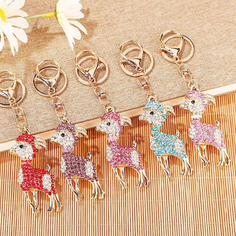 Zodiac Widder Strassstein Schlüsselanhänger: Niedlicher Ziegen Schlüsselanhänger Taschenanhänger & Zwölf Tierkreiszeichen Anhänger