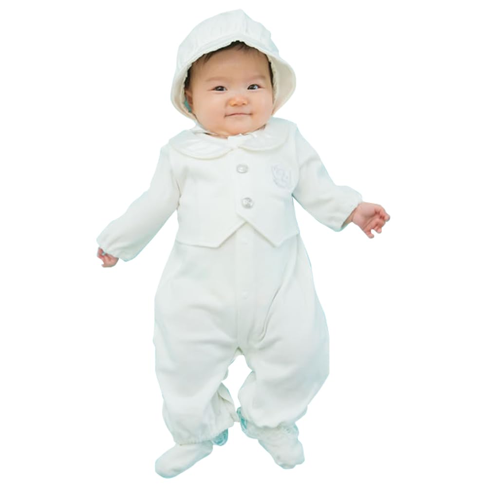 

Chuckle Baby Baby Coverall with Hat for and Ceremony Sizes Two-Way All-Piece Newborns, Spring, Autumn, Winter, Boys Dress, 50-60cm (P5383A-00-10)