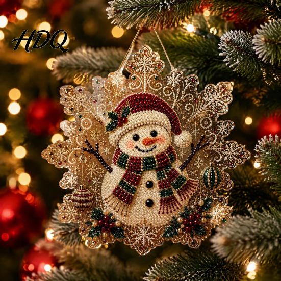 Decorative Crafts for Fireplace Christmas Faux Pearl Art Hanging Ornament Kit DIY Beads Painting Handmade Keepsake Gifts Friends Suncatcher,