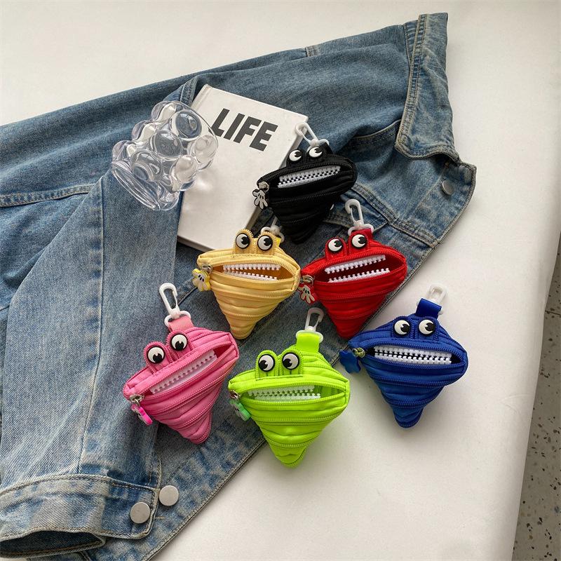 New Trendy Personalized Monster Storage Bag - Mini Cute Compact Zipper Pendant Pouch, Portable Hanging Decoration