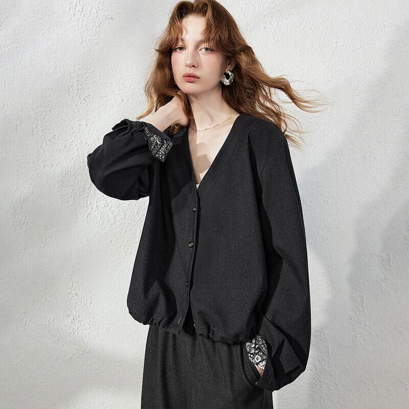 CHUYU Women's Brushed V-Neck Cardigan