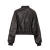 Women's New Vintage Imitation Leather Bomber Jacket Coat Top Women's Style