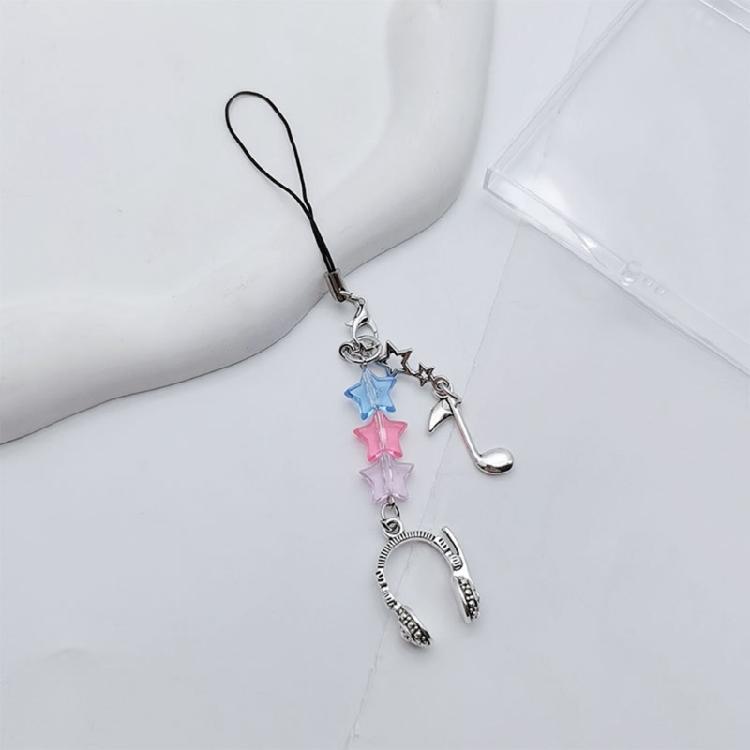Sweet Cool Earphone Notes Star Guitar Hanging Pendant Phone Strap Bag Decoration