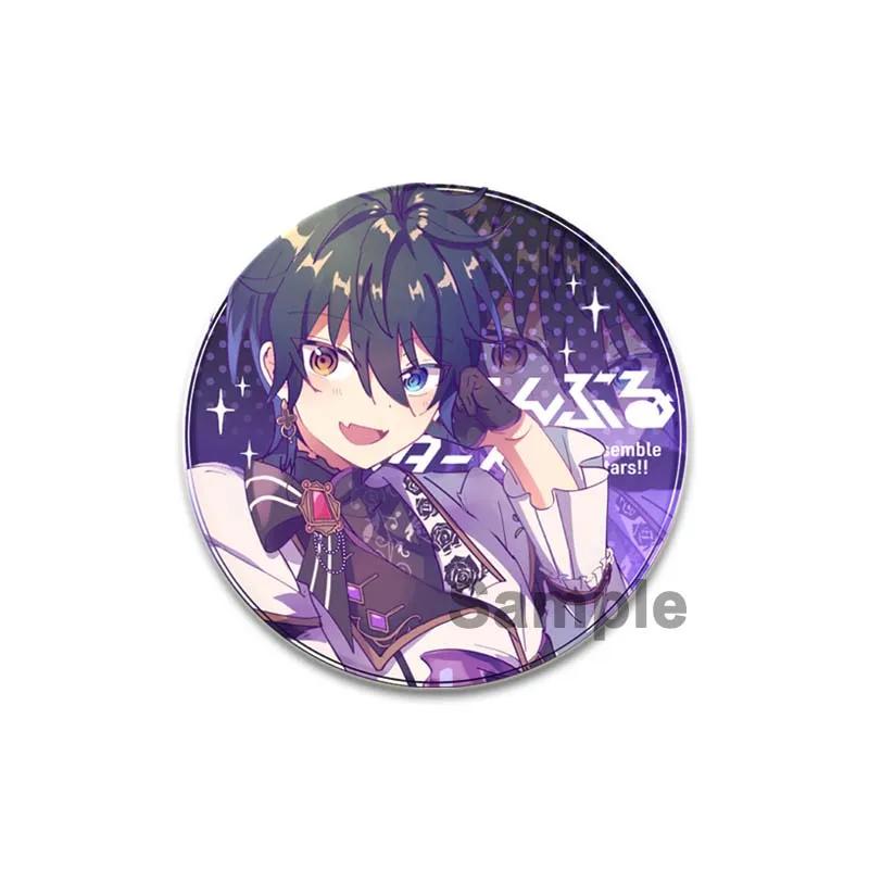 32/44/58mm Ensemble Stars Idol Round Brooch Cartoon Cosplay Badge Icons Lapel Pins for Backpack Gifts Sena Tsukinaga Sakuma Narukami
