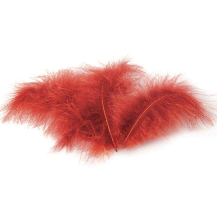 Red Marabou Feathers 10 Feathers 18cm