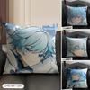 Chongyun Genshin Impact Cushion Cover Natural Linen Organic Fabric Double-Sided Printing Sofa Home Decor Gift Pillow Case