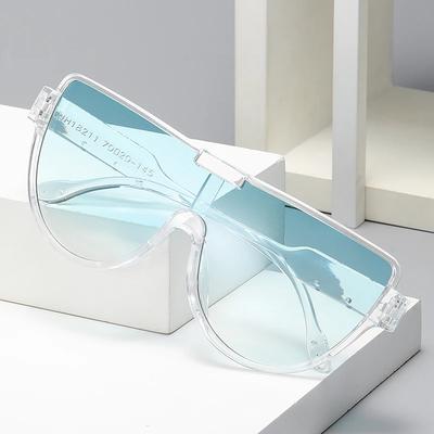 New Design Monoblock Semi-round Sunglasses Designer Half Frame Goggle Shades Outdoor Oversized Sun Glasses for Women & Men