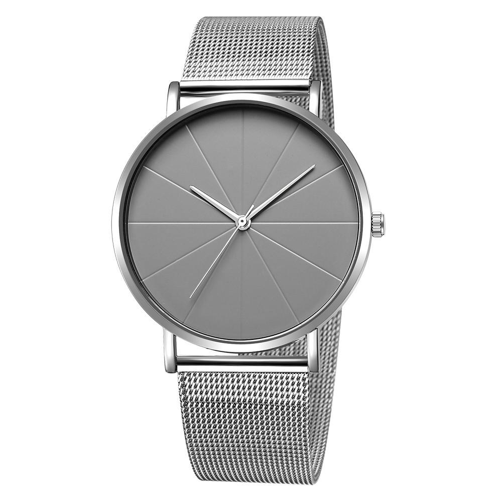 Light-luxury Men Business Watches Ultra Thin Stainless Steel Mesh Belt Quartz Watch for Man Male