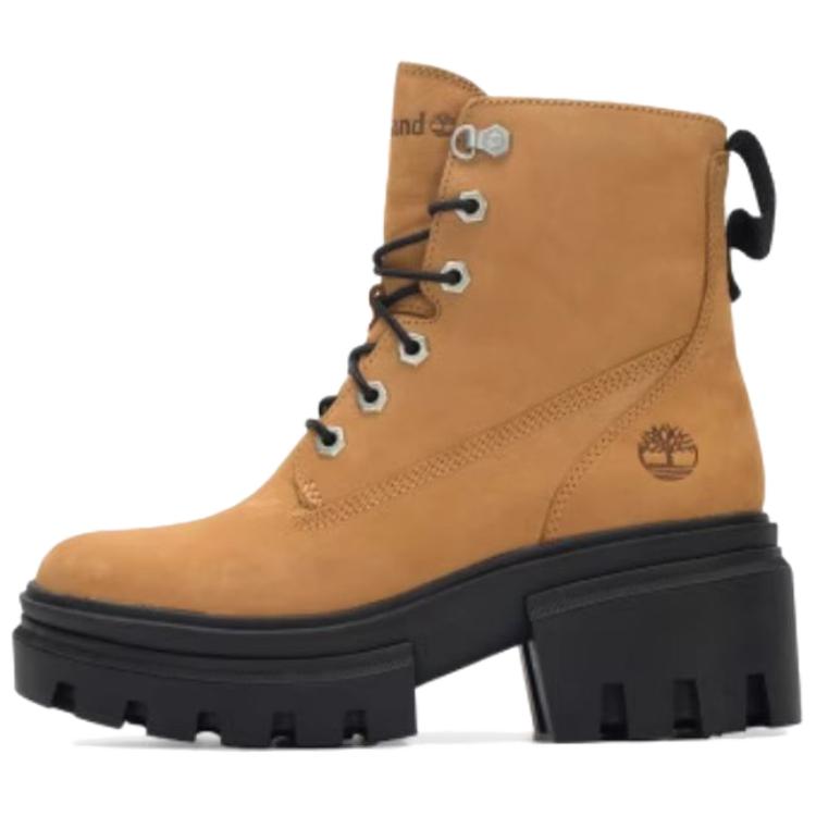

Timberland Everleigh 6 In Lace Up Wheat Nubuck Comfortable Short Martin Boots Women boots Brown A41QK231 37