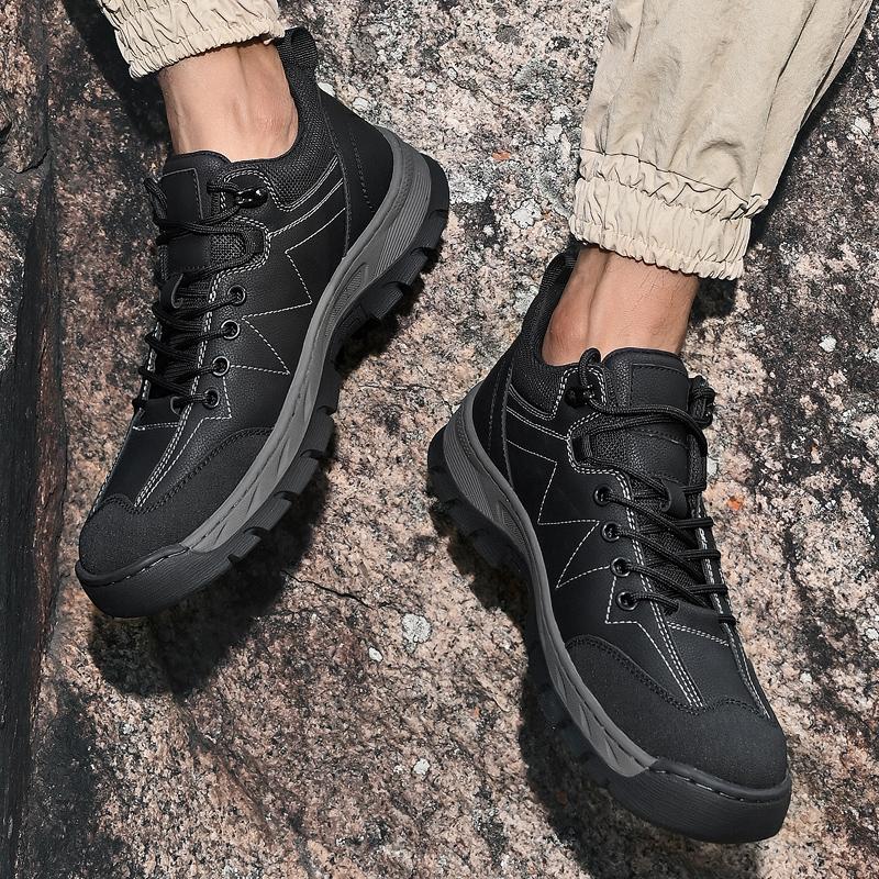 ModeLeder Herren Atmungsaktive Sneaker Hohe Qualität Herren Casual Outdoor Schuhe 2024 Neu Herren Vulkanisierte Schuhe Herren Schnür-Wanderschuh