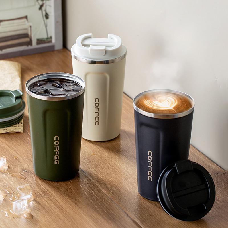 350ml/500ml Stainless Steel Coffee Cup Leak-Proof Car Coffee Mug Thermos Bottle Travel Thermal Mug Vacuum Flask Insulated Cups