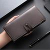 Minimalist PU Leather Men's Wallet Black Coffee Long Style Multiple Pockets High Capacity Retro Coin Purse Men Women