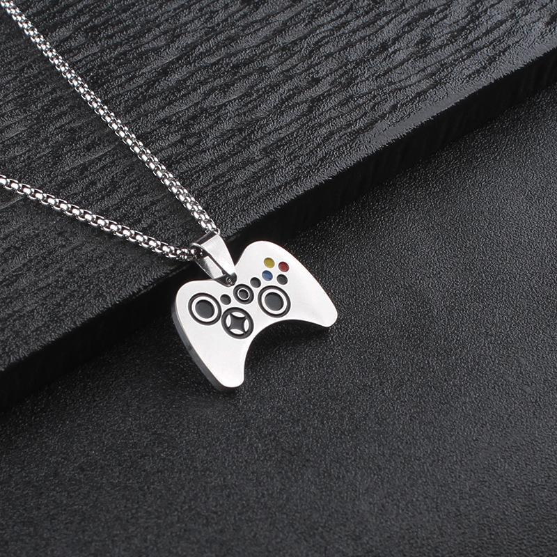 Unisex Cross-Border Game Console Controller Necklace Pendant - Stainless Steel Sweater Chain